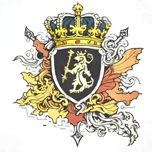 swedish map with three crowns and viking tattoo design idea