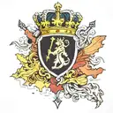 swedish map with three crowns and viking tattoo design idea