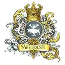 swedish map with three crowns and viking tattoo design idea