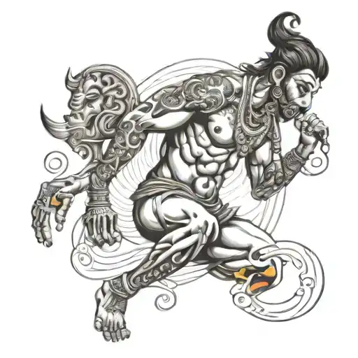 shiv sankar with good body tattoo design idea