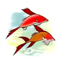 2 carps tattoo design idea