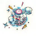 cotton candy tattoo design idea