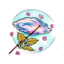 cotton candy on a stick with leaves tattoo design idea