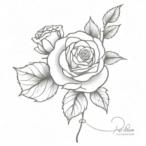 minimalist rose and baby breath tattoo design tattoo design idea