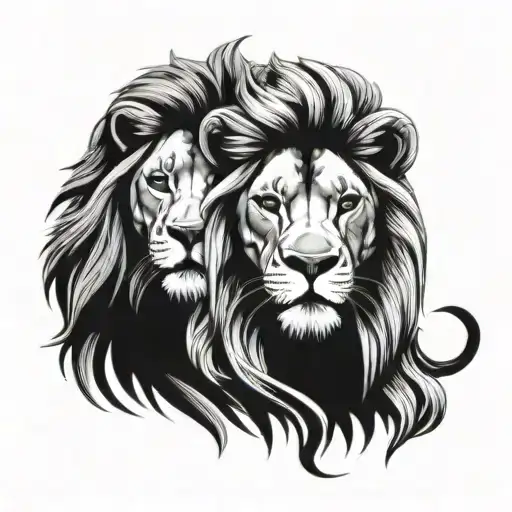 lion and leo zodiac sign tattoo design idea