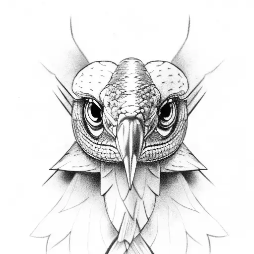 raven and snake  tattoo design idea