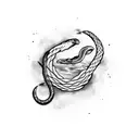 raven and snake  tattoo design idea