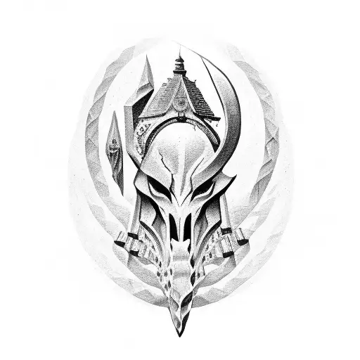 half of a horseshoe and the other half is a flexing arm tattoo design idea