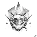 killer,mercenary,agent,fixer,specialist,gun tattoo design idea