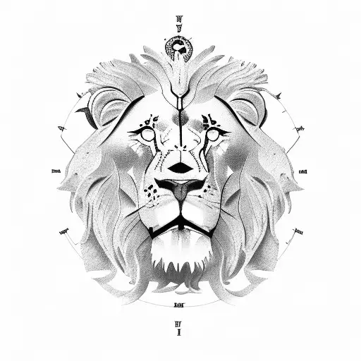 julius caesar, time, lion, clock tattoo design idea
