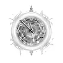julius caesar, time, clock tattoo design idea