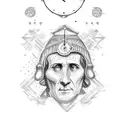 julius caesar, time, clock tattoo design idea