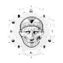 julius caesar, time, clock tattoo design idea