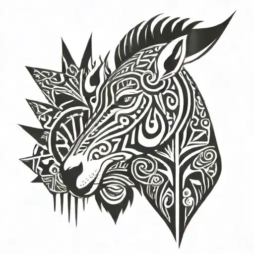 South African tribal and a springbok tattoo design idea