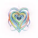 A realistic color tattoo of intertwined shibiri ropes forming a heart shape, symbolizing the client's love for polyamory tattoo design idea