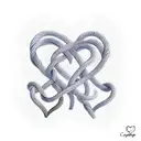 A realistic color tattoo of intertwined shibiri ropes forming a heart shape, symbolizing the client's love for polyamory tattoo design idea