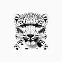 gaze of a calm snow leopard full body tattoo design idea