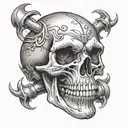 Skull with open mouth tattoo design idea