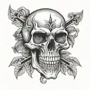 Skull with open mouth tattoo design idea