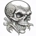 Skull with open mouth tattoo design idea