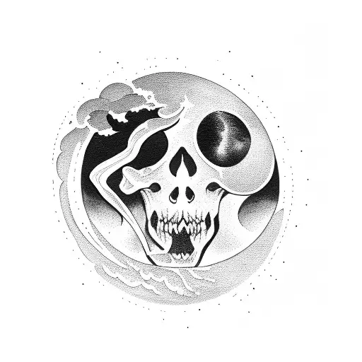 Moon tattoo design idea