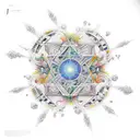 abstarct space with fractals tattoo design idea