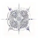 abstarct space with fractals tattoo design idea