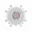 abstarct space with fractals tattoo design idea