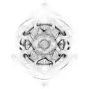 abstarct space with fractals tattoo design idea