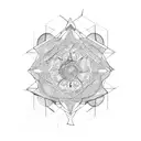 abstarct space with fractals tattoo design idea