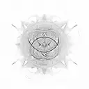 abstarct space with fractals tattoo design idea