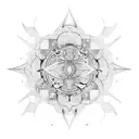 abstarct space with fractals tattoo design idea