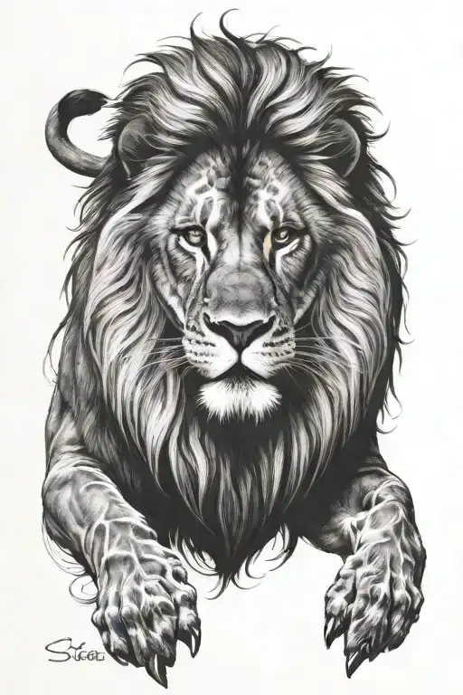 Steve, 10th may, lion, Venice, magic tattoo design idea
