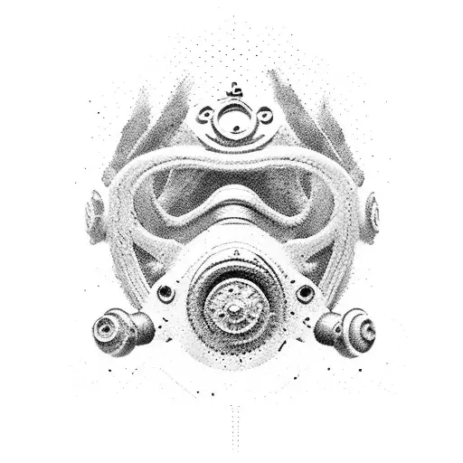 logo of diving mask tattoo design idea