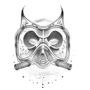 logo of diving mask tattoo design idea