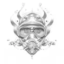 logo of diving mask tattoo design idea