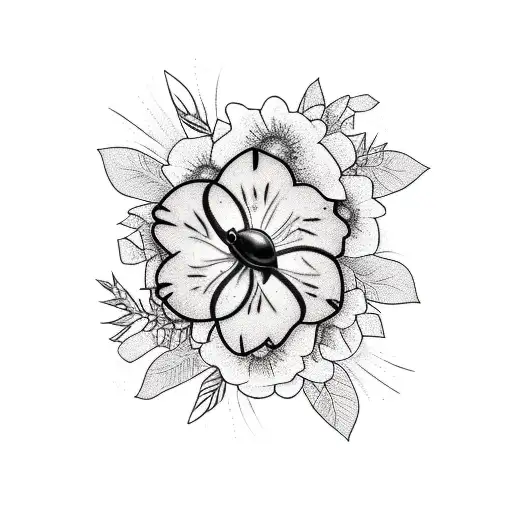 garden of eden tattoo with colorful flowers, a black snake, a black spider, a blackbird eating a blue dragonfly, tattoo design idea