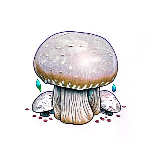 mushroom fairy mental survivoi tattoo design idea