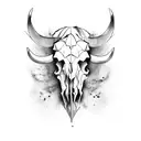 buffalo skull  tattoo design idea