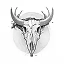 buffalo skull  tattoo design idea
