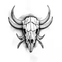 buffalo skull  tattoo design idea