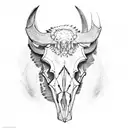 buffalo skull  tattoo design idea