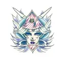 feminine , femboys , mixture of masculinity and feminine  tattoo design idea