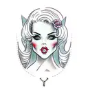 feminine , femboys , mixture of masculinity and feminine  tattoo design idea