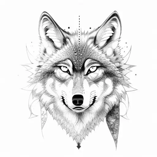 A wolf welding anime characters together tattoo design idea