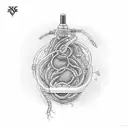 Oxygen tube noose tattoo design idea