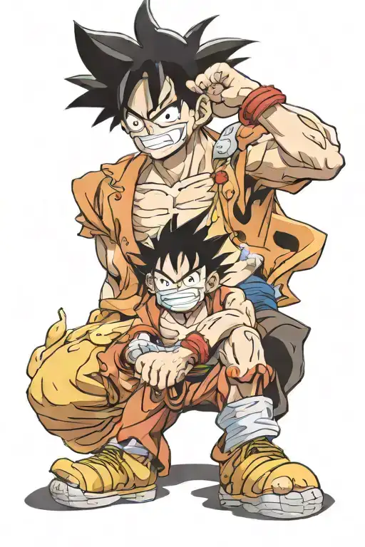 Goku Monkey D luffy Naruto Gojo tattoo design idea