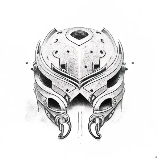 Overgrown great helm tattoo design idea