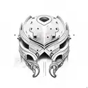 Overgrown great helm tattoo design idea
