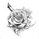 Sword with roses  tattoo design idea